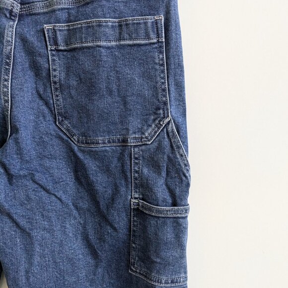 Gap 1969 Carpenter Jeans Women 6 Blue High Rise Cropped Button Fly Loose Denim - Picture 6 of 10